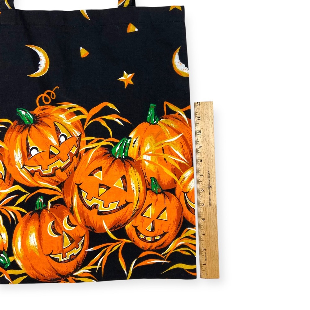 Vintage Handmade Halloween Pumpkin Shoulder Tote Bag - Picture 7 of 10